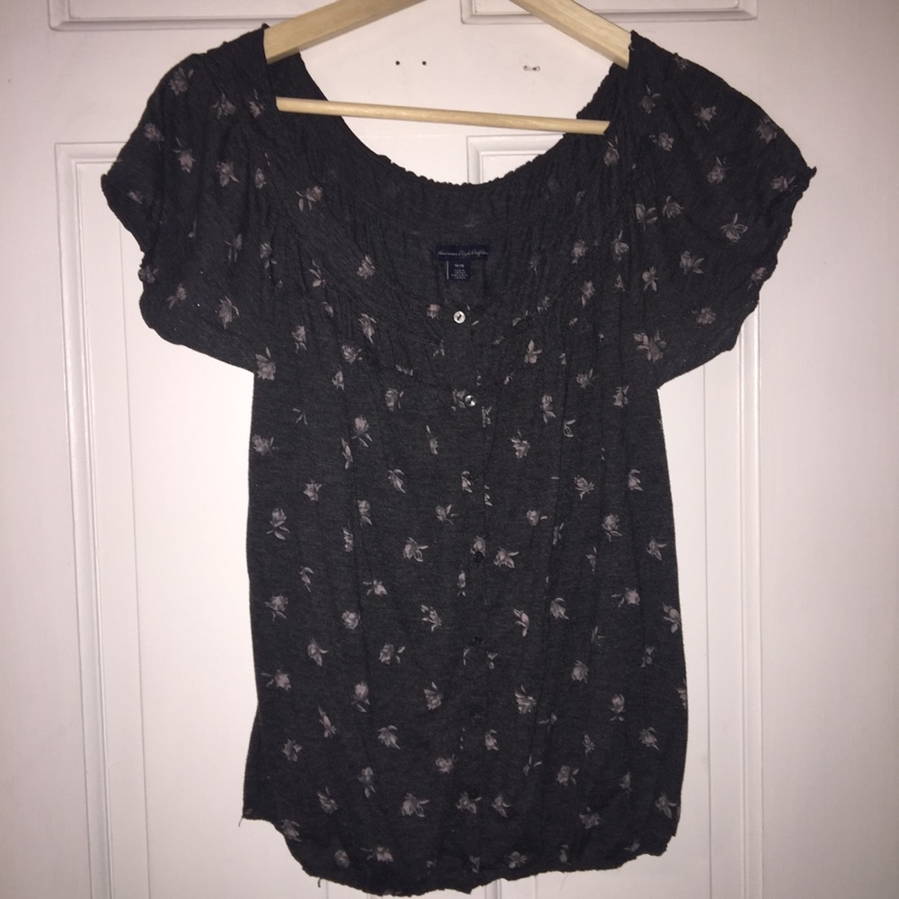 Grey with Flowers American Eagle Top